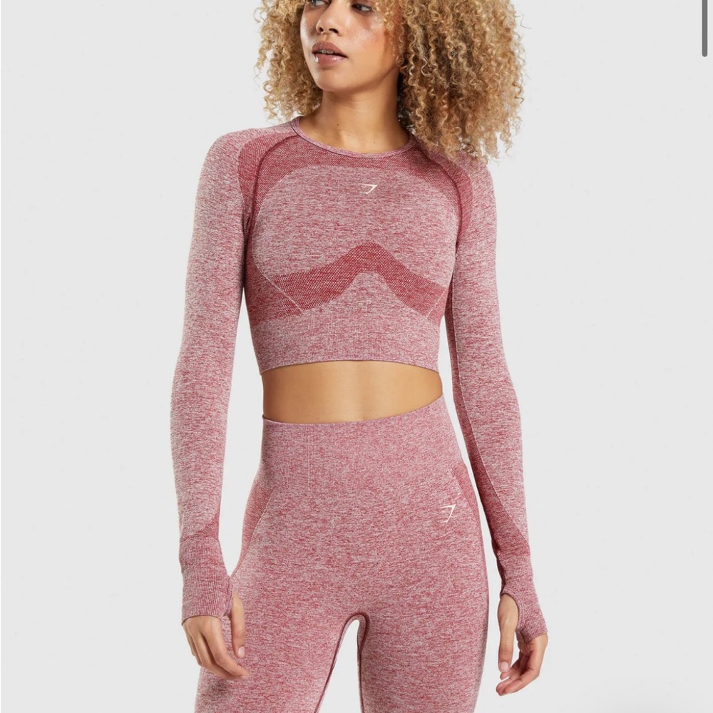Gymshark Red Long Sleeve Crop Top